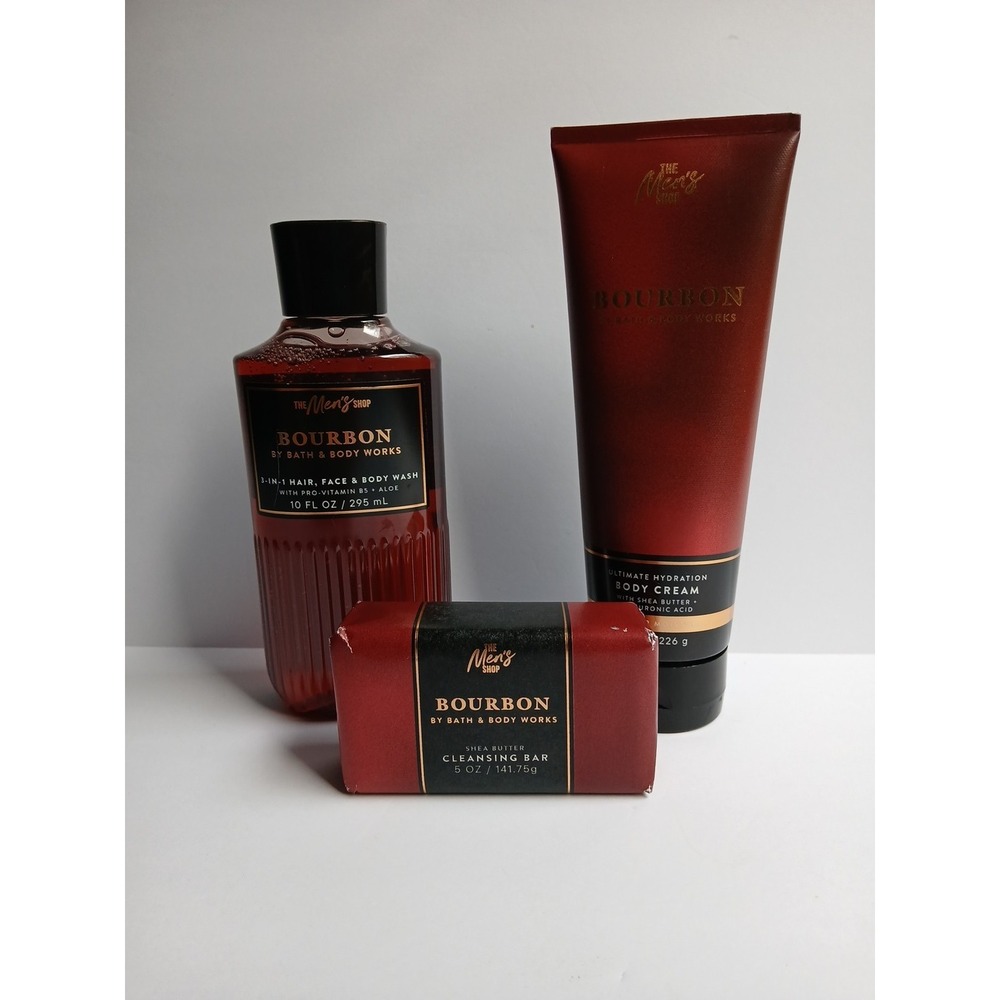 Bath and Body Works Bourbon 2025- 3 Pc Set -Cream, Body Soap, Wash Full Size